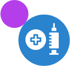 A purple and blue medical icon 